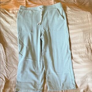 LOFT Soft green/Gray Waffle Knit Pants